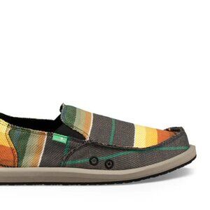 Sanuk Men's 12 Charcoal Multi Donna Blanket Slip-on Loafer Shoes